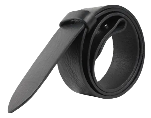 100% Real Black 1 3/4" Inch (45mm) Leather Belt Strap