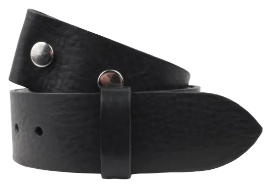 100% Real Black 1 3/4" Inch (45mm) Leather Belt Strap