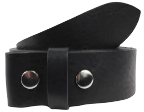 100% Real Black 1 3/4" Inch (45mm) Leather Belt Strap