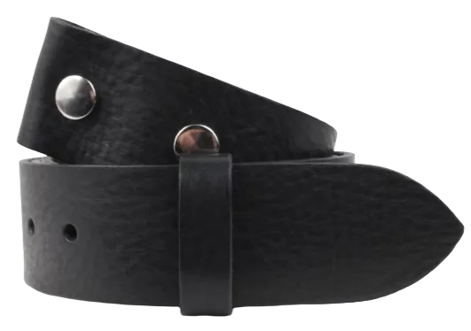 100% Real Black 1 3/4" Inch (45mm) Leather Belt Strap