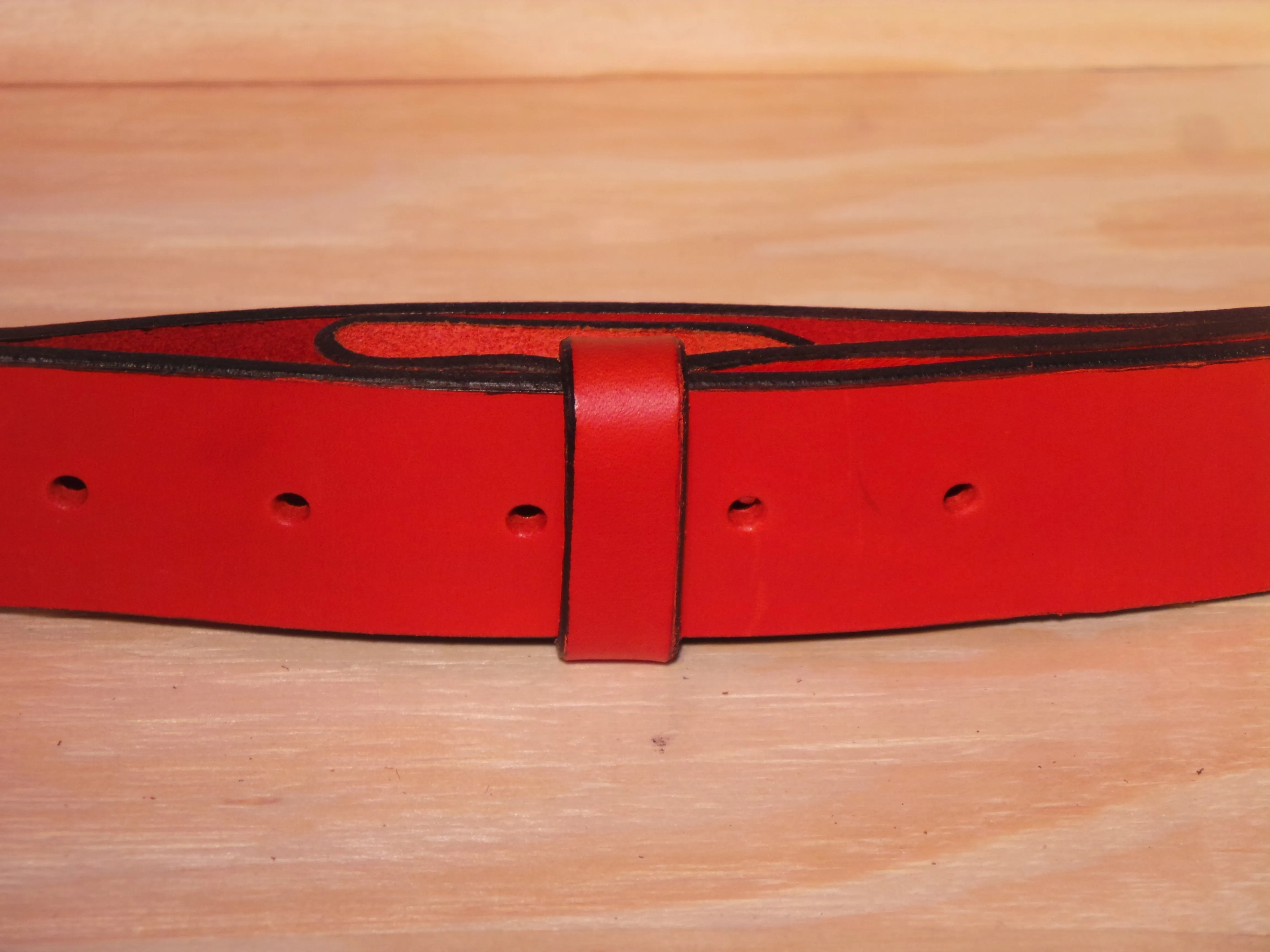 100% Real Red 2" Inch (50mm) Leather Belt Strap