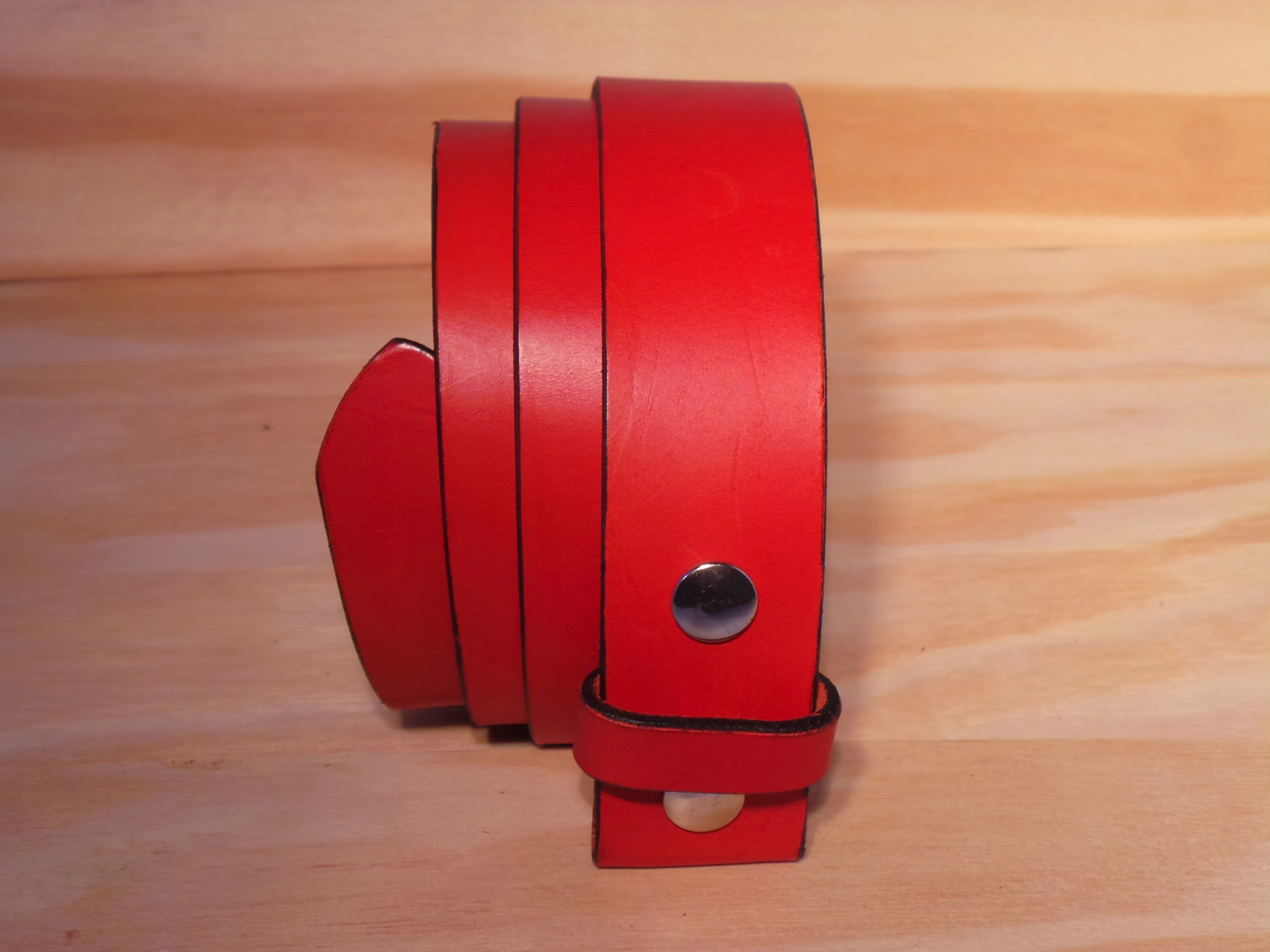 100% Real Red 2" Inch (50mm) Leather Belt Strap