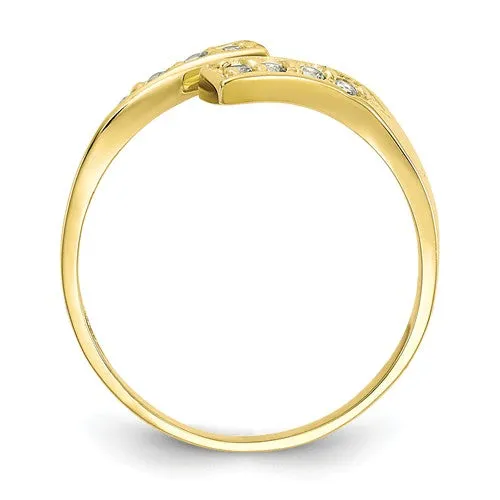 10KT Yellow Gold CZ Wrap Toe Ring