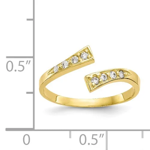 10KT Yellow Gold CZ Wrap Toe Ring