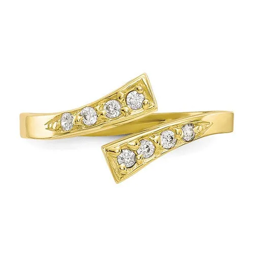 10KT Yellow Gold CZ Wrap Toe Ring