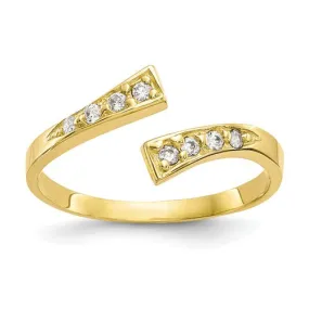 10KT Yellow Gold CZ Wrap Toe Ring