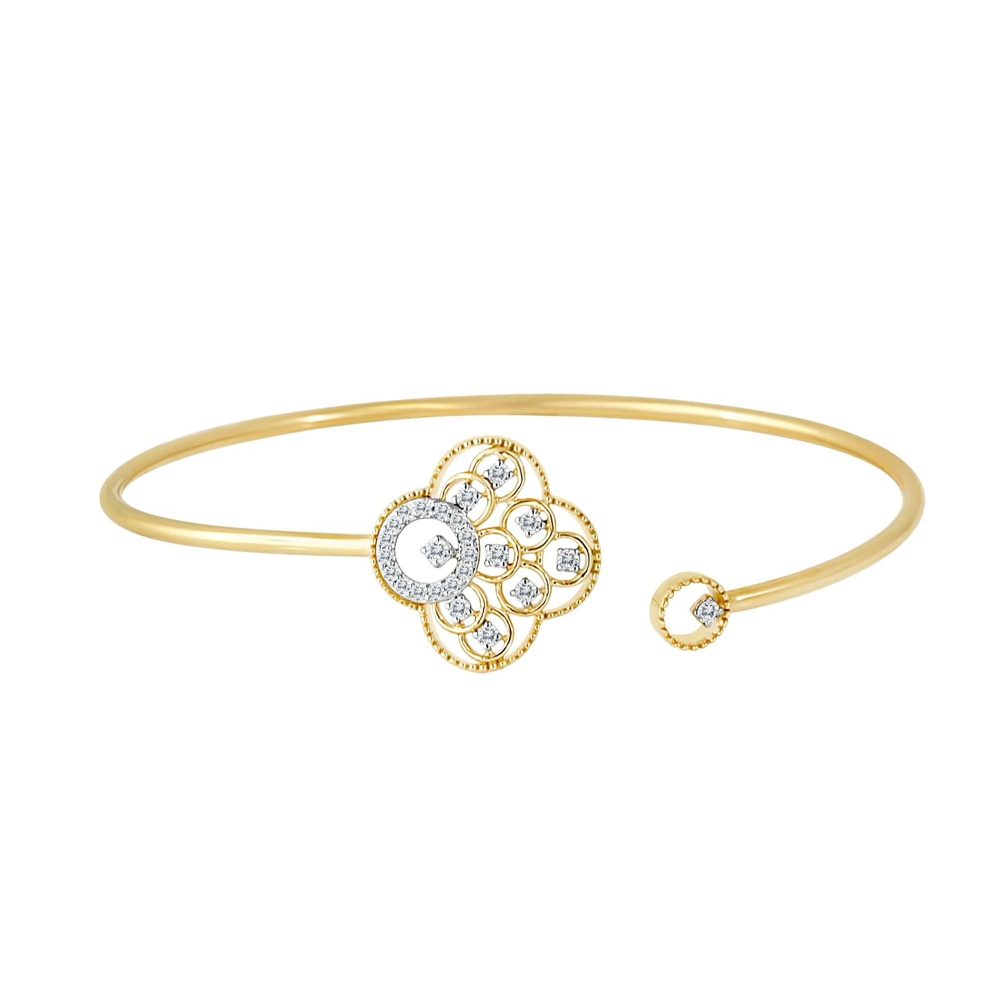 14KW 25D0.25CT HONEY COMB FLOWER FLEX BG  (118OB400731Y14)