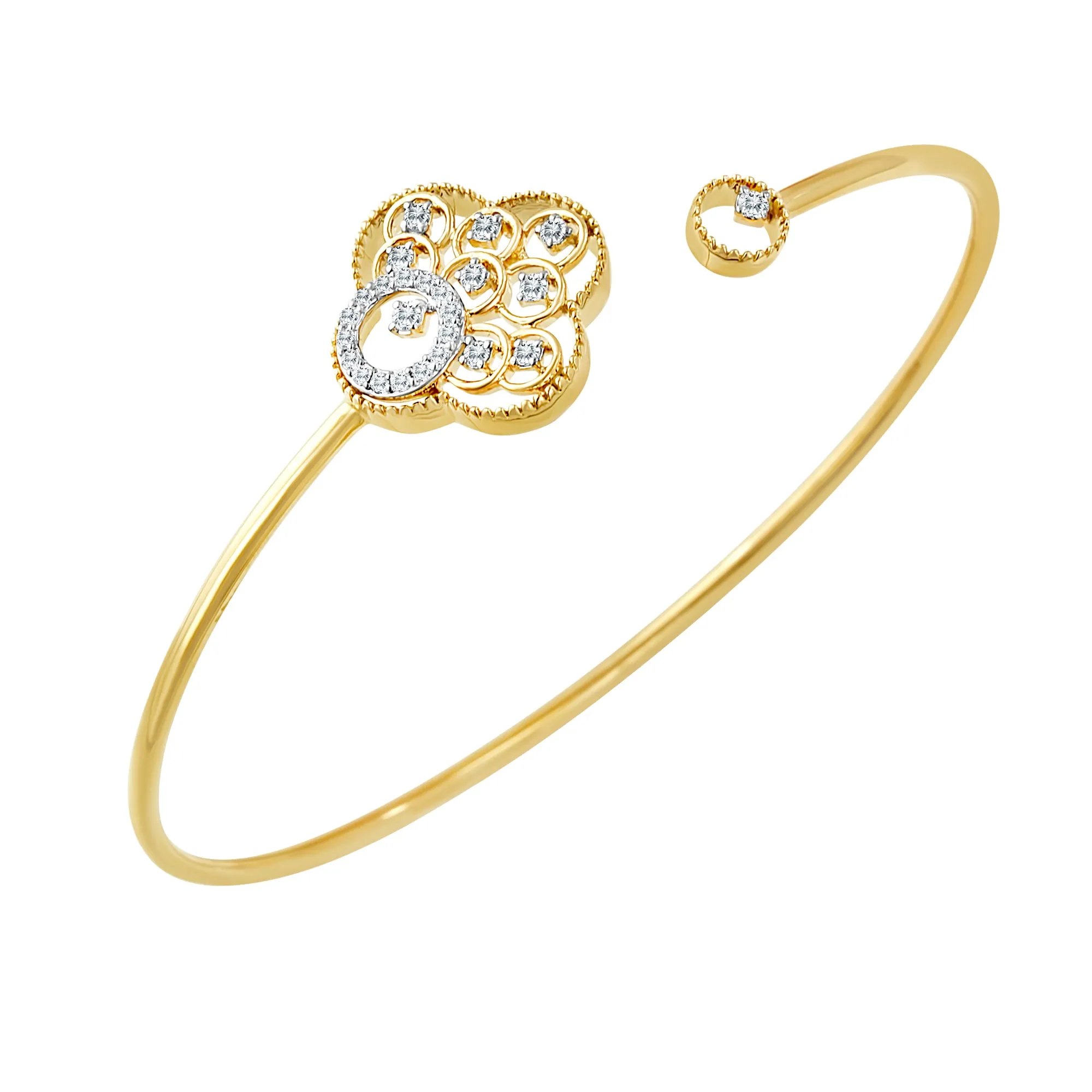 14KW 25D0.25CT HONEY COMB FLOWER FLEX BG  (118OB400731Y14)