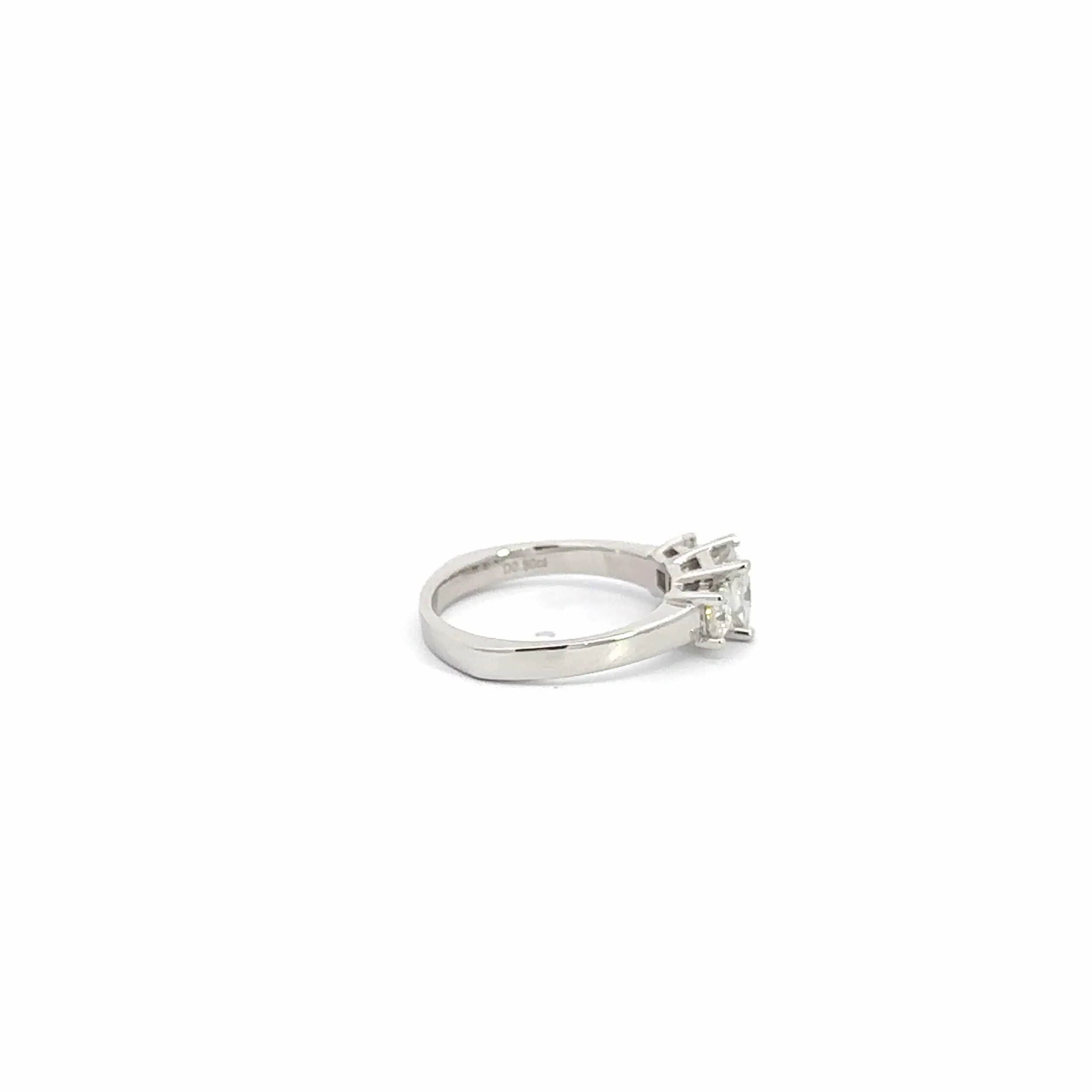 Baikalla™ 14k White Gold Three Stone Moissanite Engagement Ring
