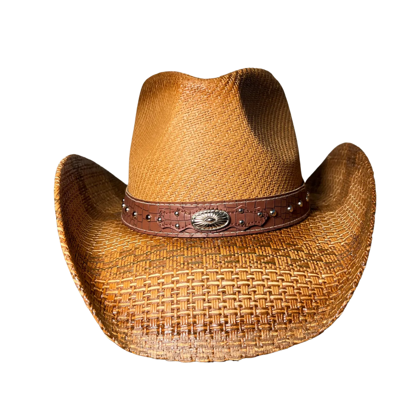 Brown Leather Cowboy Hat