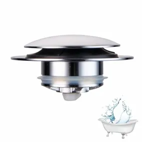 Brushed Bath Tub Drain Stoppers,Wellup Universal Pop Up Bathtub Drain Stopper Replacement Tip Toe, Lift and Turn for Bathtub,EZ Bath tub Plug Conversion Kit Assembly (Brushed Nickel)
