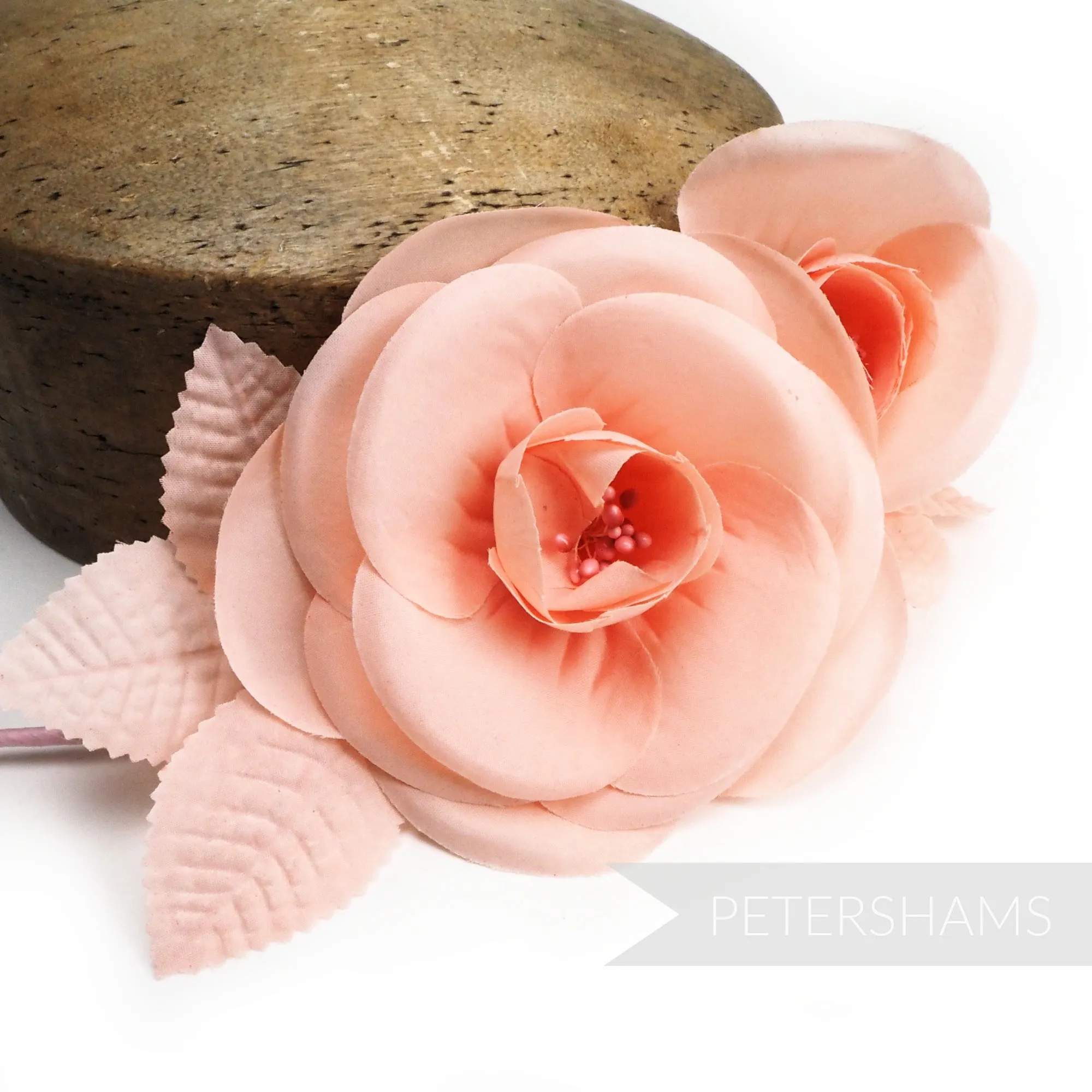 'Cecilia' Large Silk Camellia Millinery Flower Hat Mount
