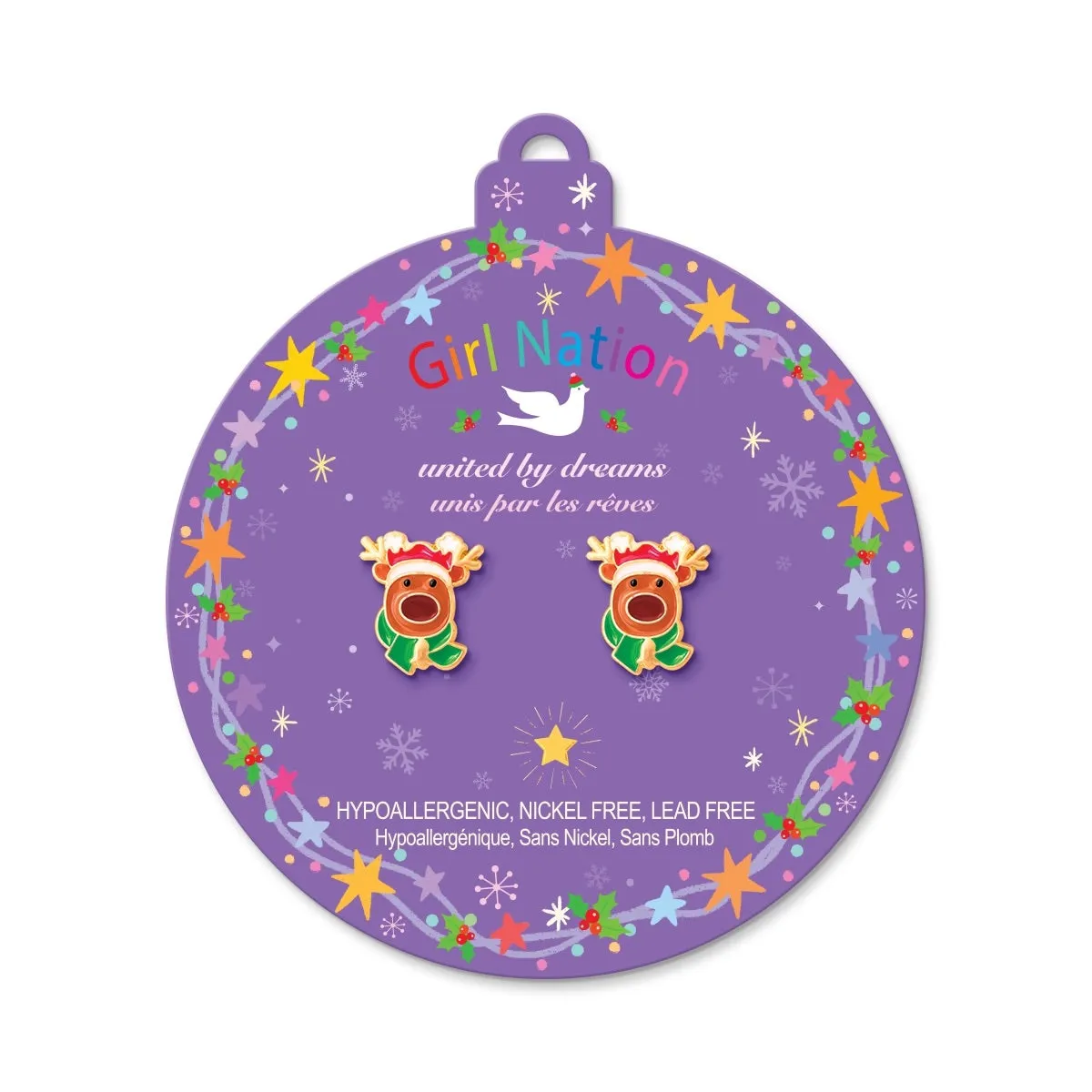 Christmas Reindeer Magic Cutie Stud Earrings