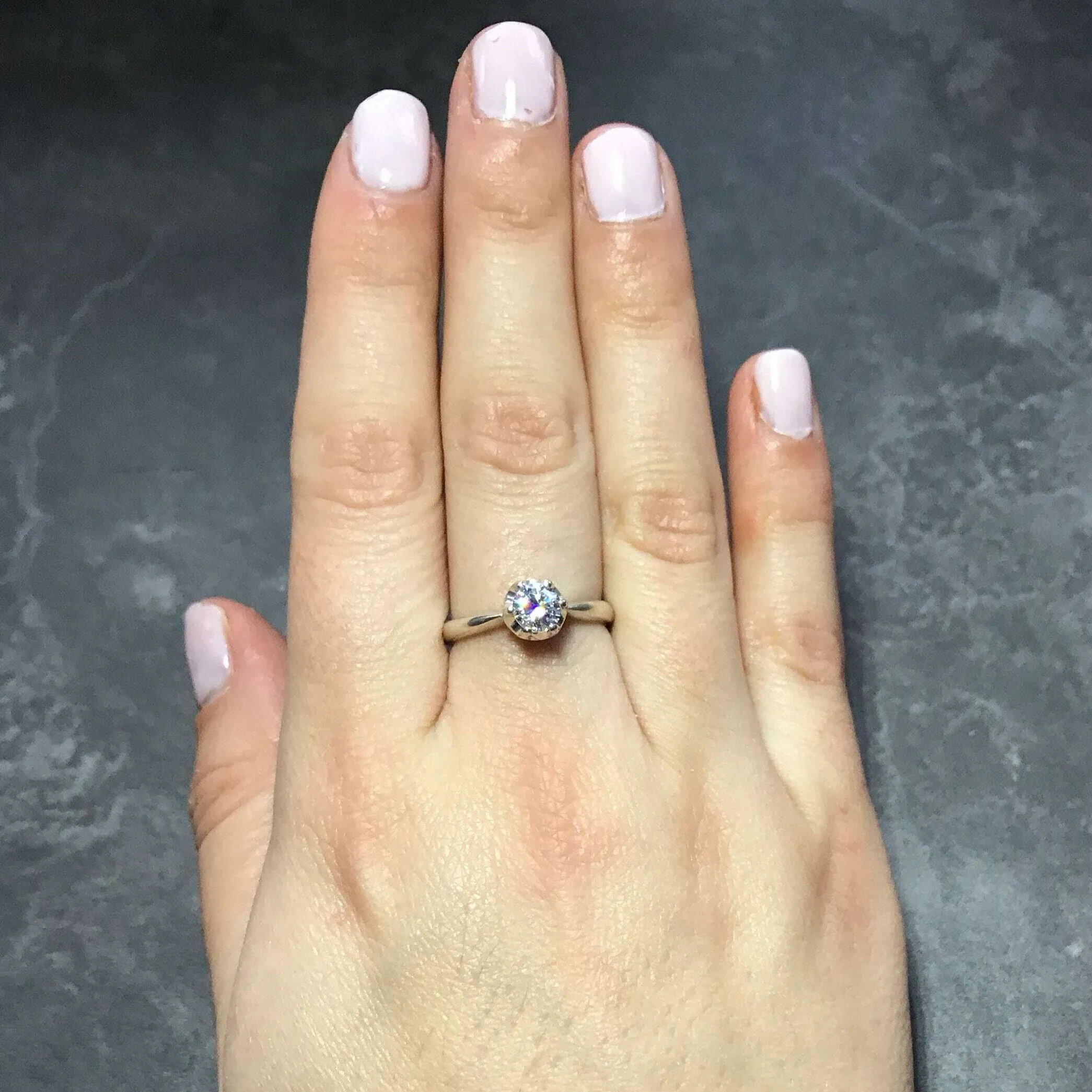 Dainty Moonstone Ring - Natural Rainbow Moonstone - June Birthstone Ring