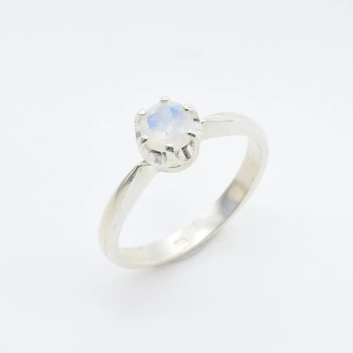 Dainty Moonstone Ring - Natural Rainbow Moonstone - June Birthstone Ring