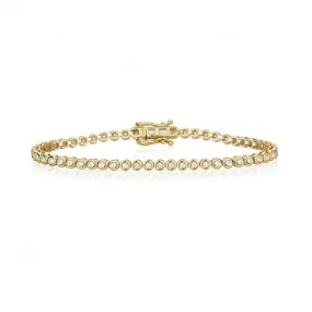 Diamond Jewellery 9ct Gold Diamond Rubover Tennis Bracelet BD038