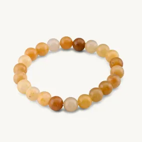 Elegant Yellow Jade Bead Bracelet