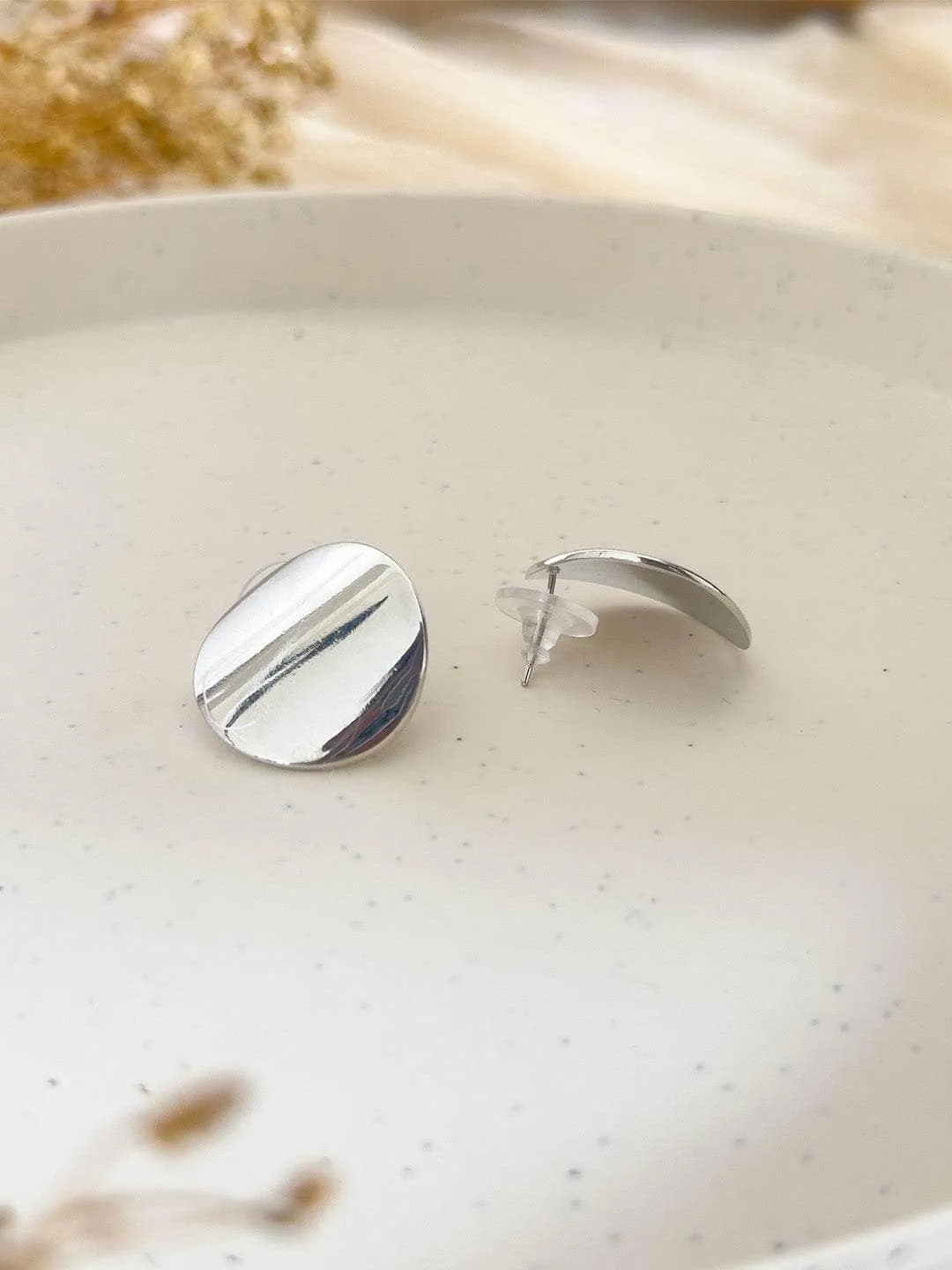 Everyday Silver Circle Stud Earrings