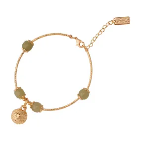 Exquisite Hetian Jade Bell Bracelet - Sterling Silver, Elegant Gift for Her