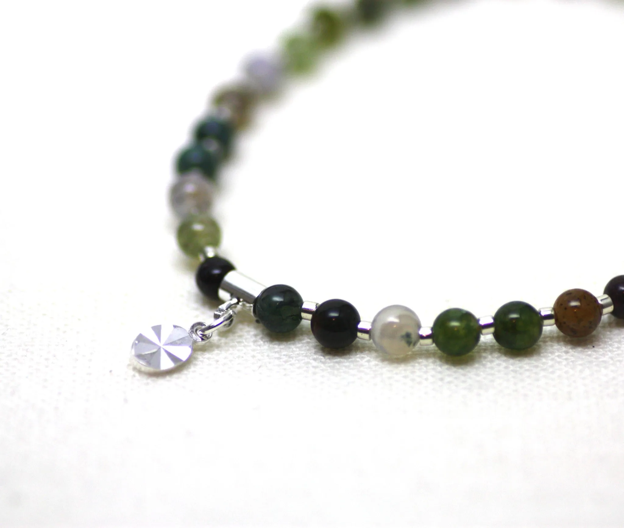 Fancy Jasper and Silver Wrist Tasbih