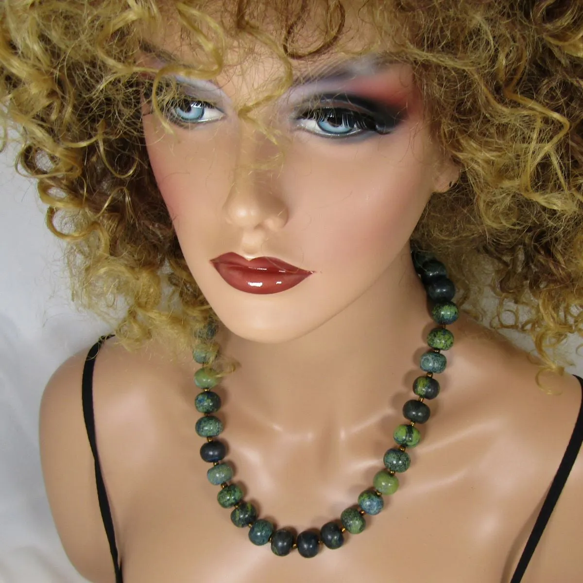 Green African Turquoise Bead Necklace