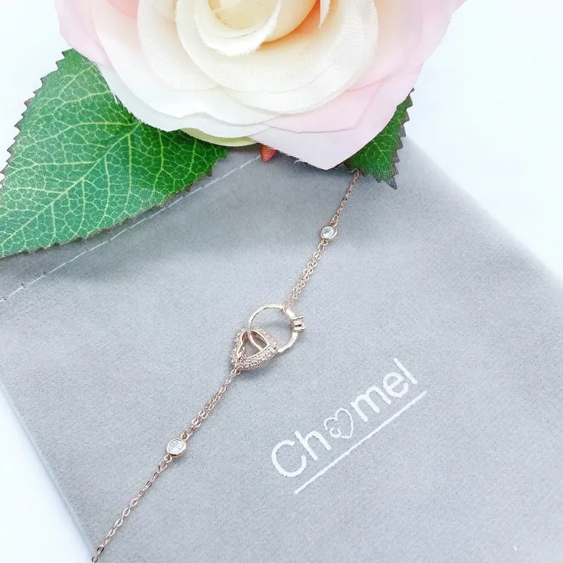 Heart & Ring Cubic Zirconia Bracelet