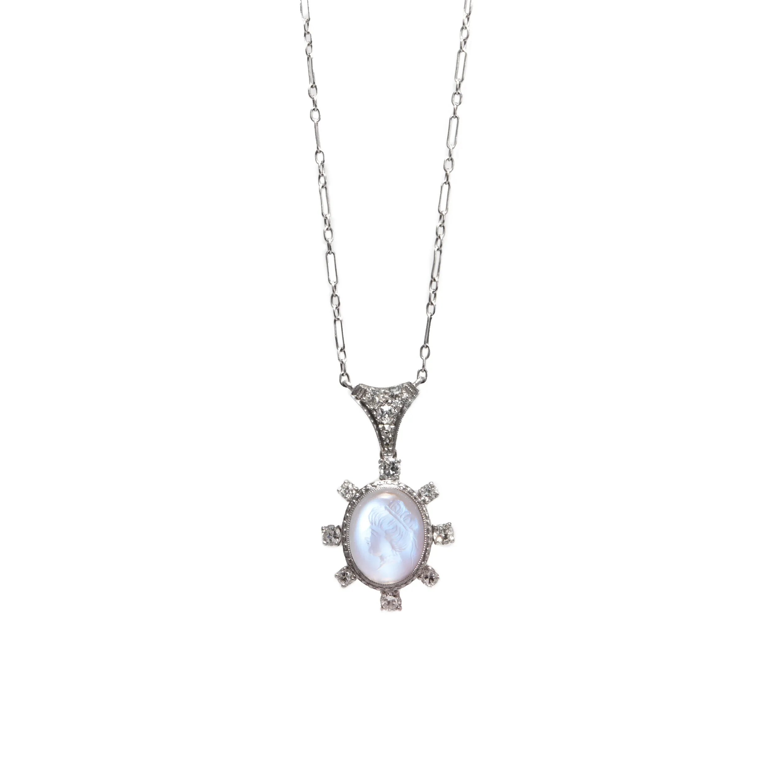 Intaglio Moonstone Necklace