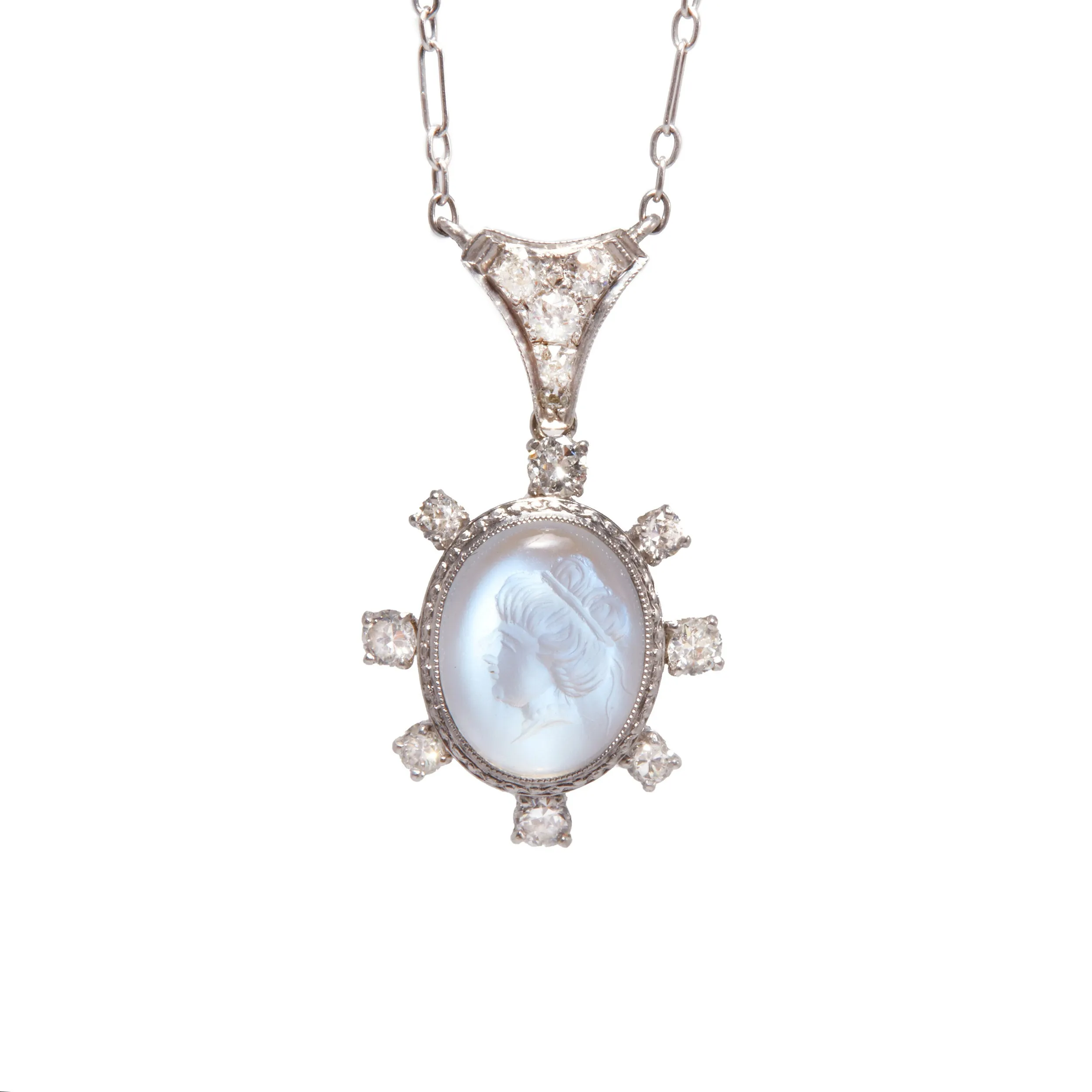 Intaglio Moonstone Necklace