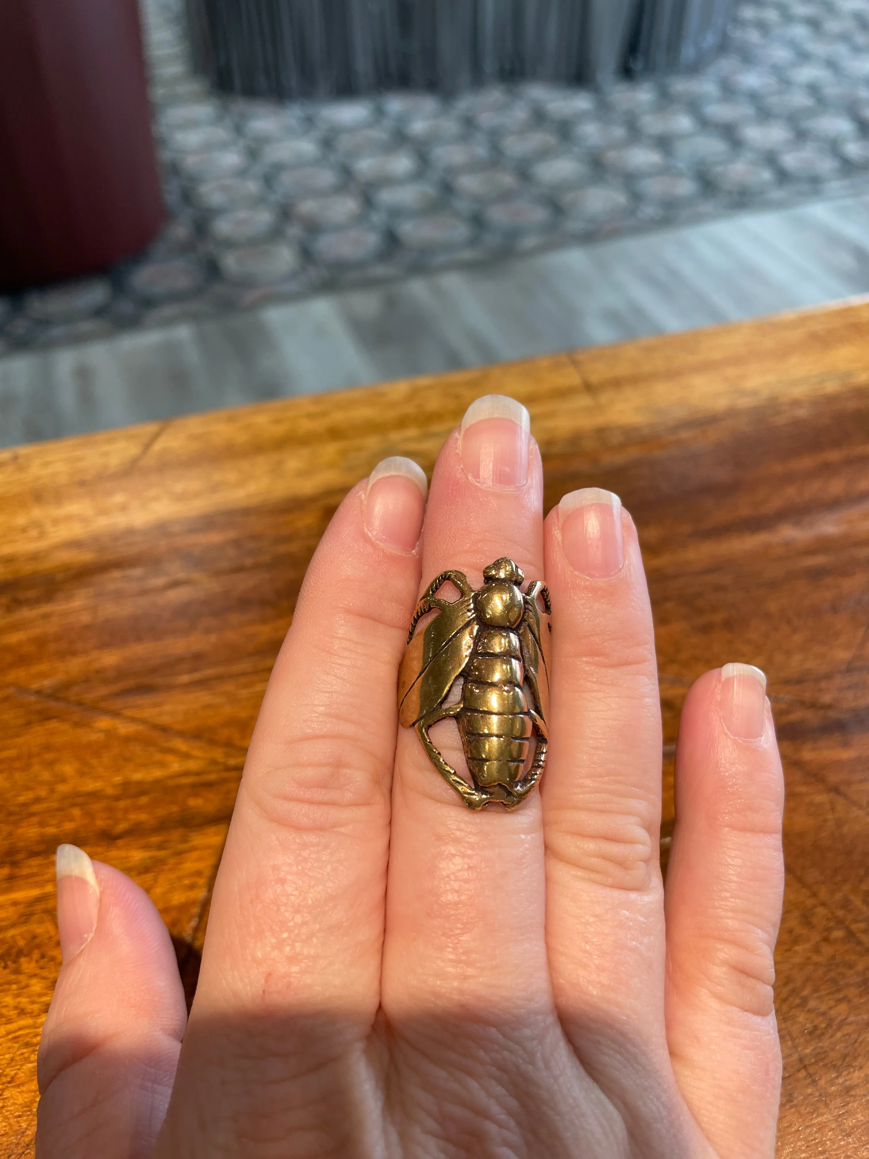Locust Love Ring in Bronze