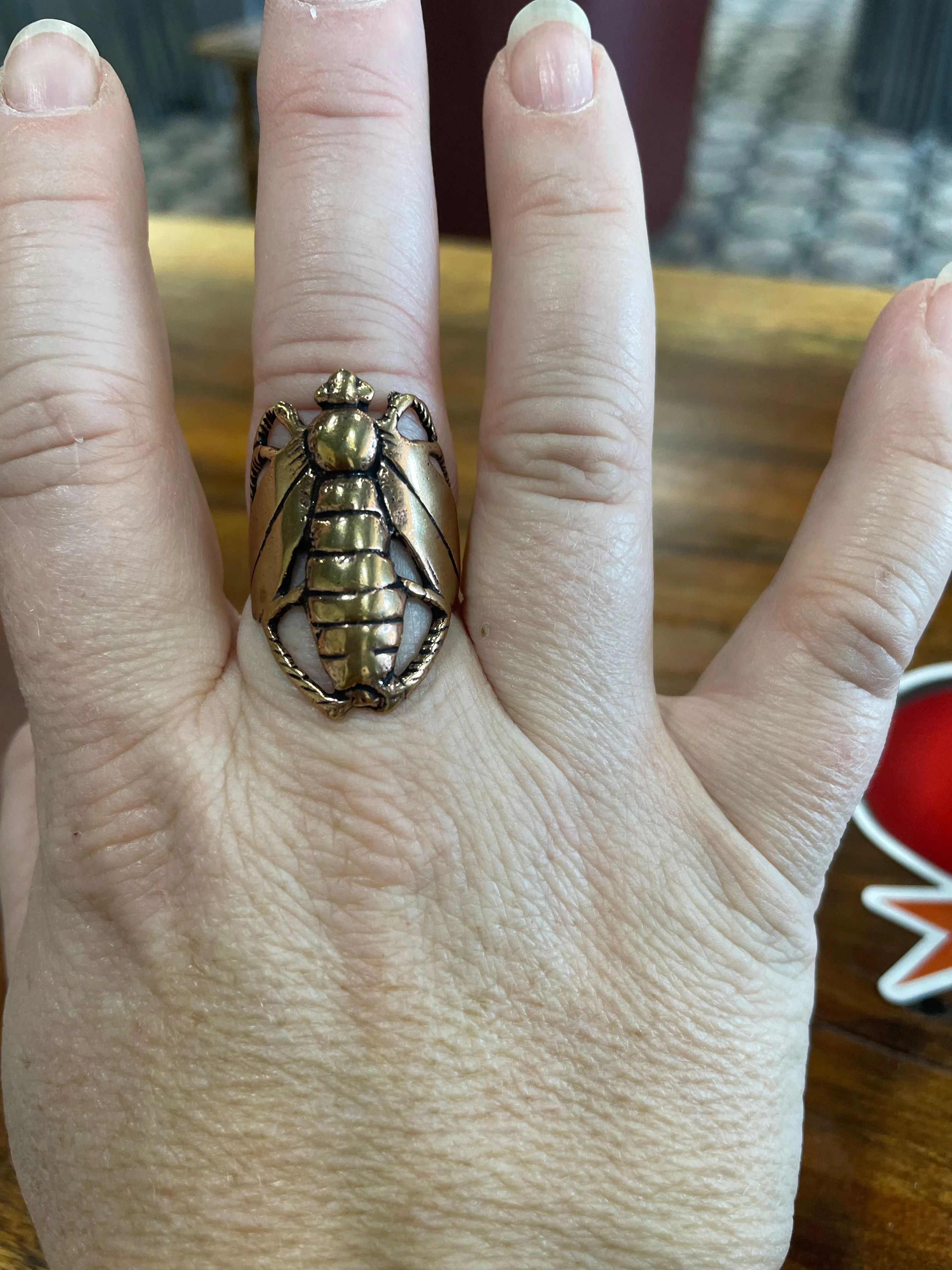 Locust Love Ring in Bronze
