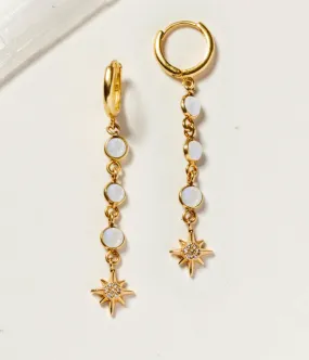 Luna Norte Moonstone Huggie Hoop Earrings