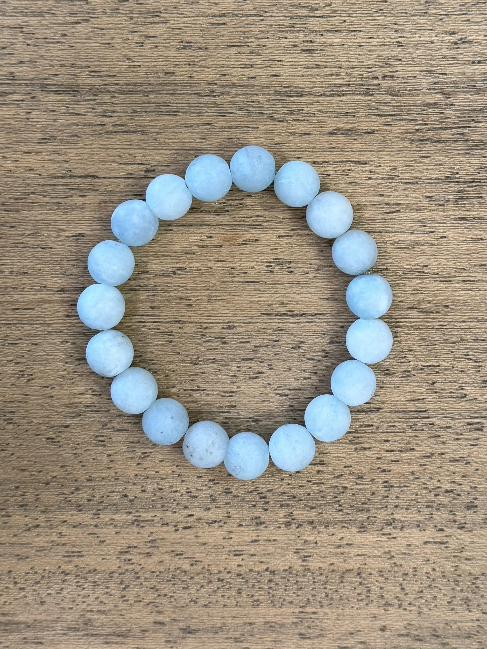 Matte Powder Blue Jade 10mm Bracelet