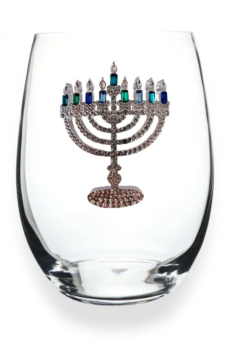 Menorah Jeweled Stemless