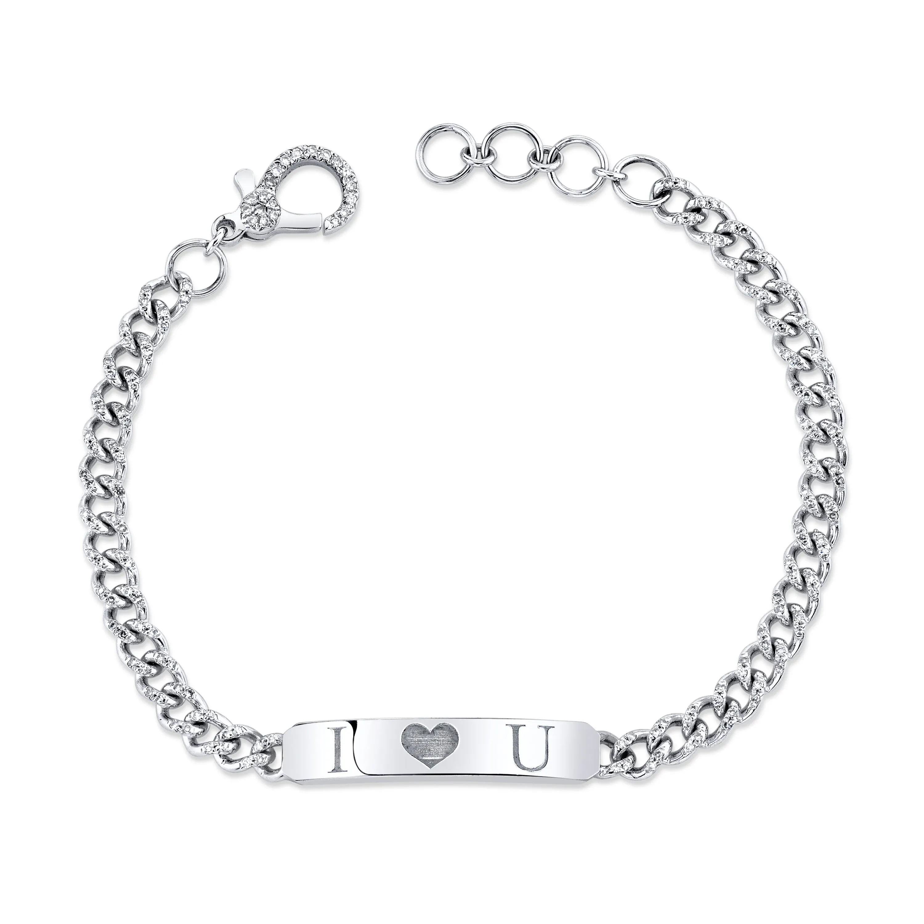 MINI ME DIAMOND CUSTOM ID BAR LINK BRACELET