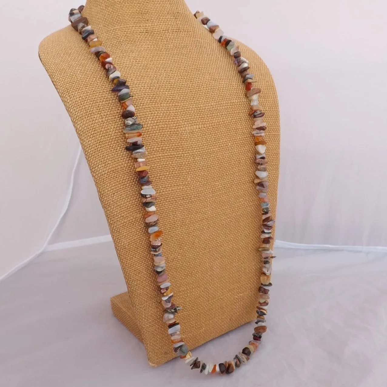 Mixed Semi Precious Gem Chip Necklace