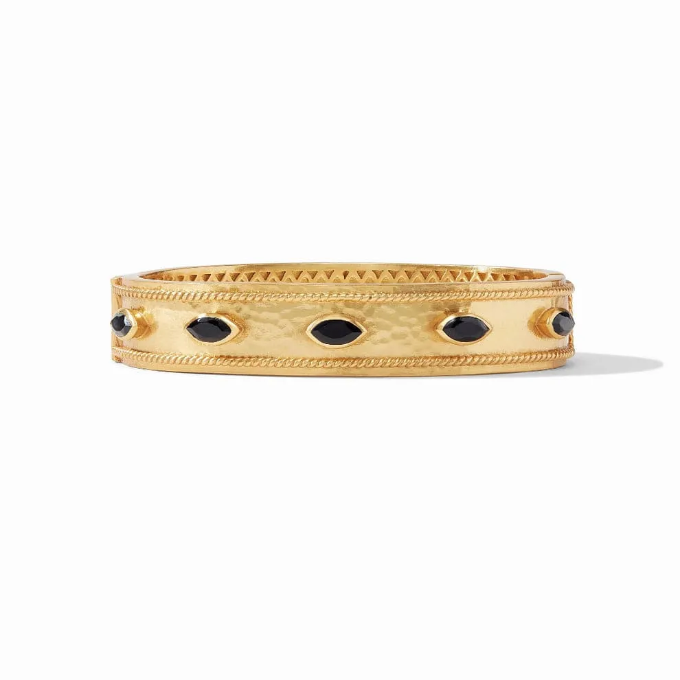 Monaco Stone Hinge Bangle - Jade Green