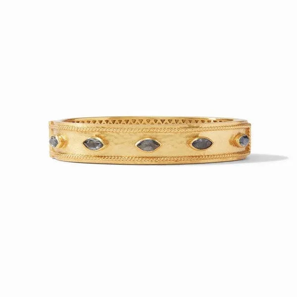 Monaco Stone Hinge Bangle - Jade Green