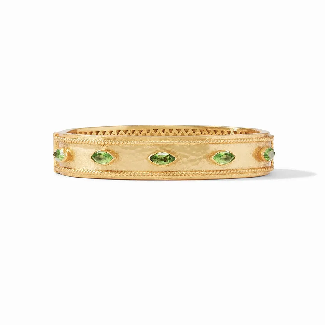 Monaco Stone Hinge Bangle - Jade Green
