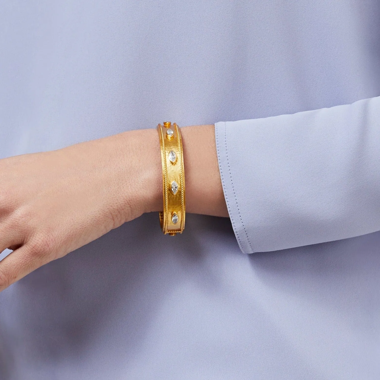 Monaco Stone Hinge Bangle - Jade Green