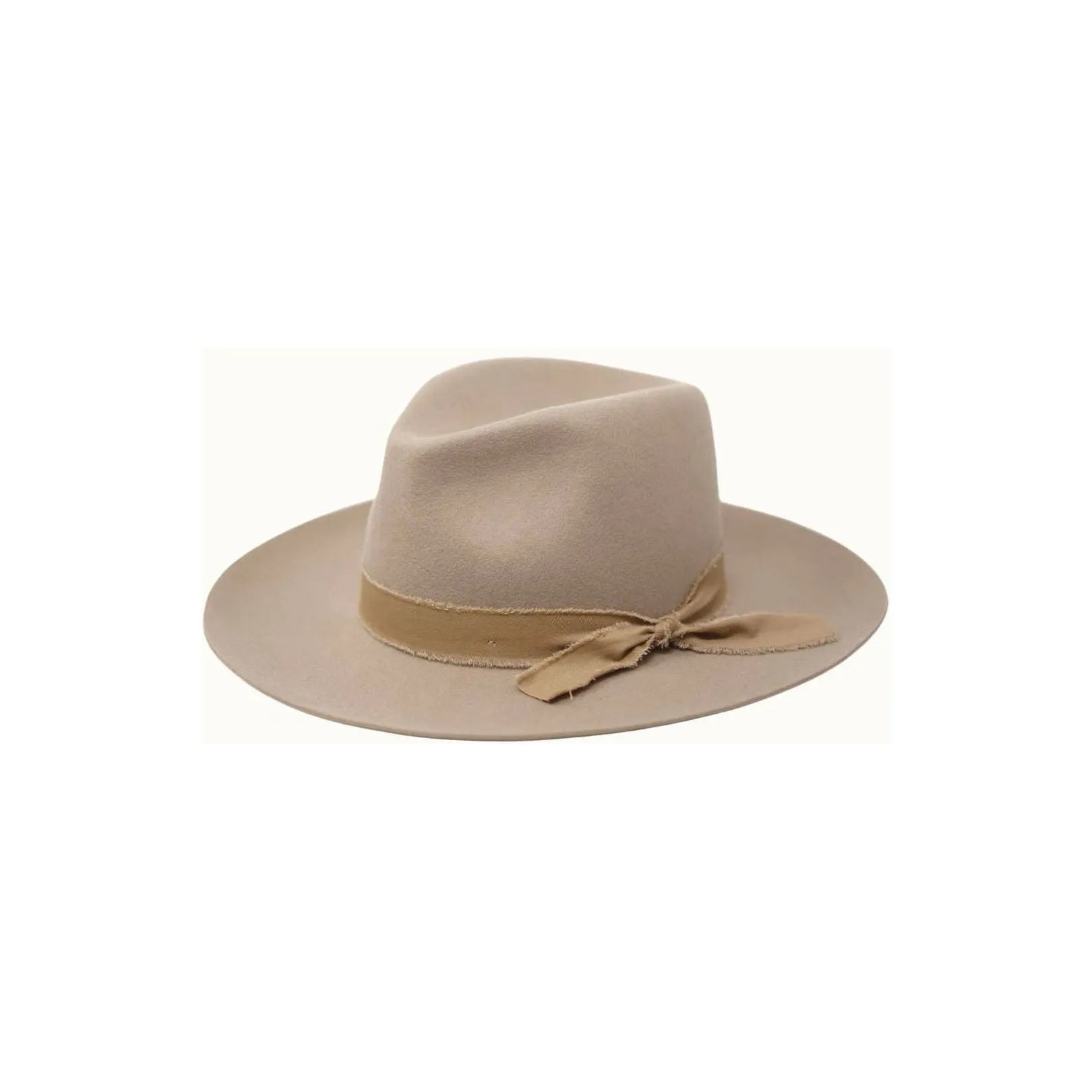 Olive & Pique - KAIA - 100% Wool Felt Rancher, Satin Lined, Unisex, Beige Hat