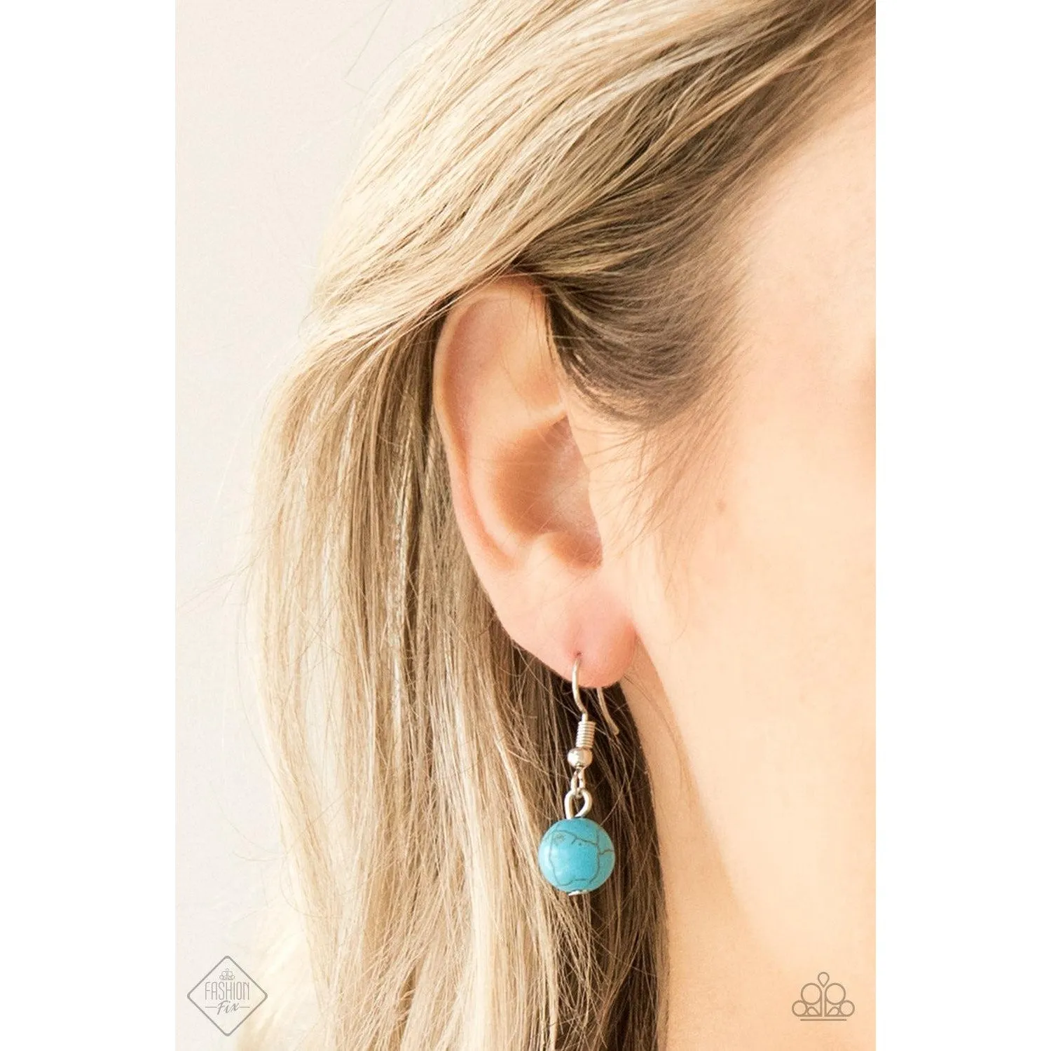 Paparazzi "The Ruling Class" Faux Turquoise Stone Necklace & Earrings Set