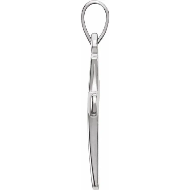 Platinum 16.1x8 Cross Pendant