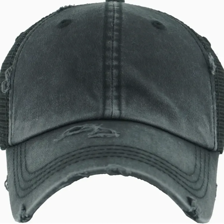Ponytail Mesh Back Hat - Black