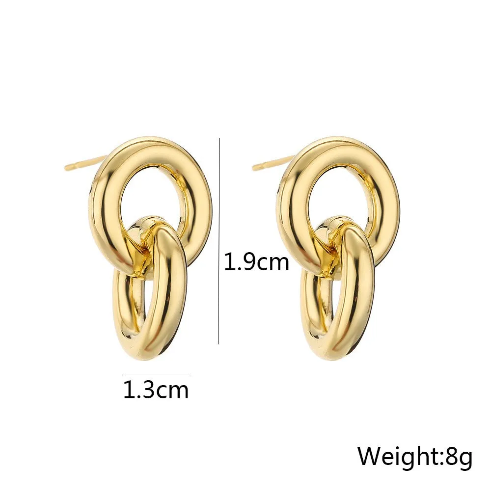 Pre Order:  Geometric Linked Hoop Earrings