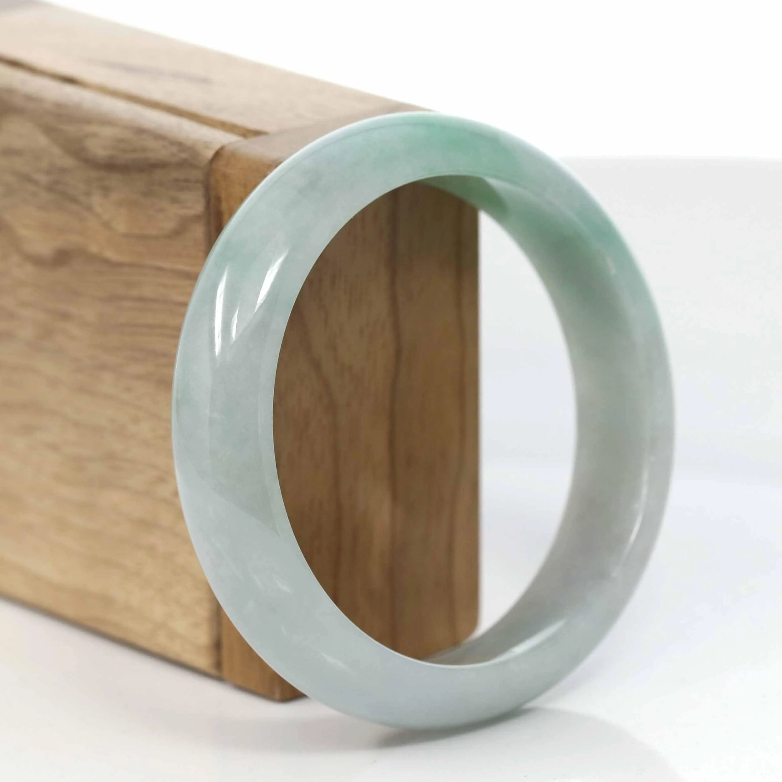 RealJade® Co. Classic Green Natural Burmese Jadeite Jade Bangle (57.31 mm) #428