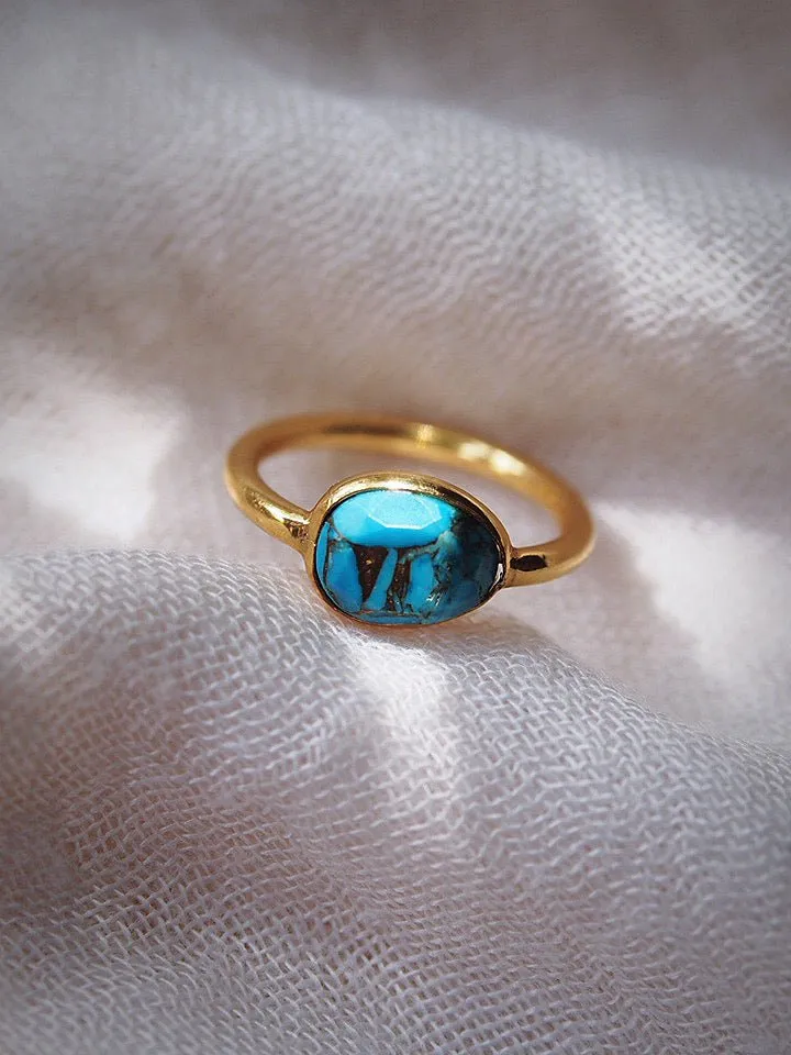 Rose Cut Turquoise Ring - Malu
