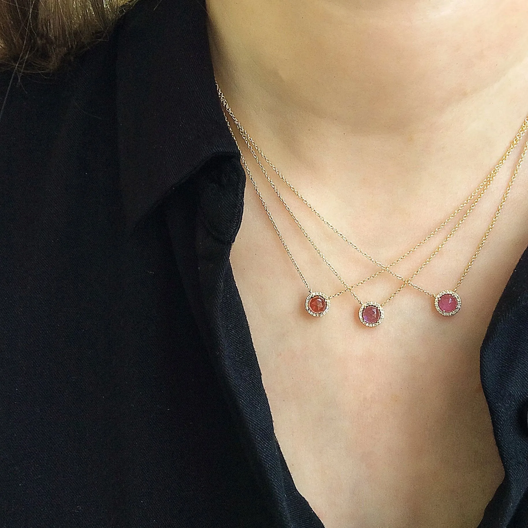 Rosie 5.0mm Rainbow Moonstone & Diamond Necklace