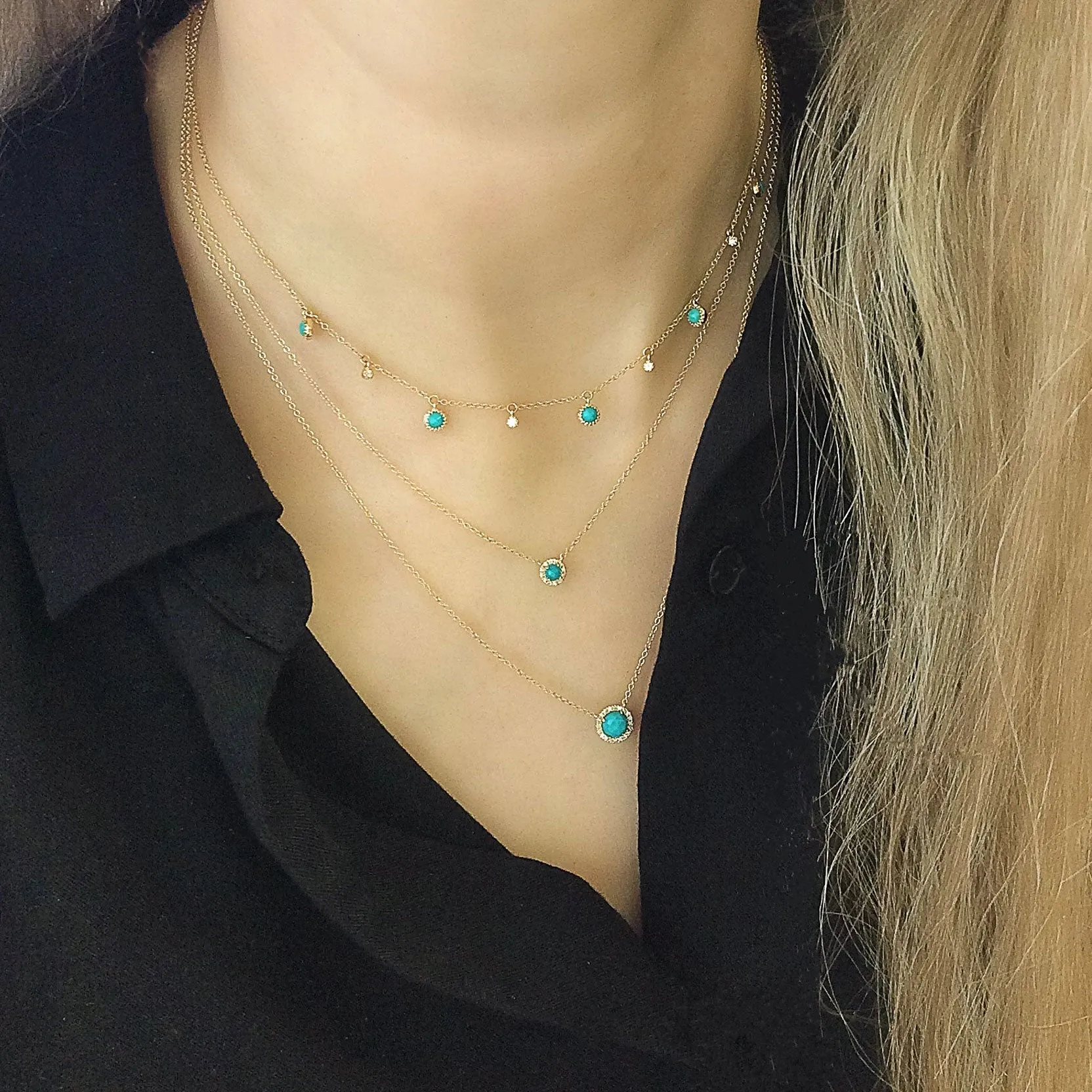 Rosie 5.0mm Rainbow Moonstone & Diamond Necklace