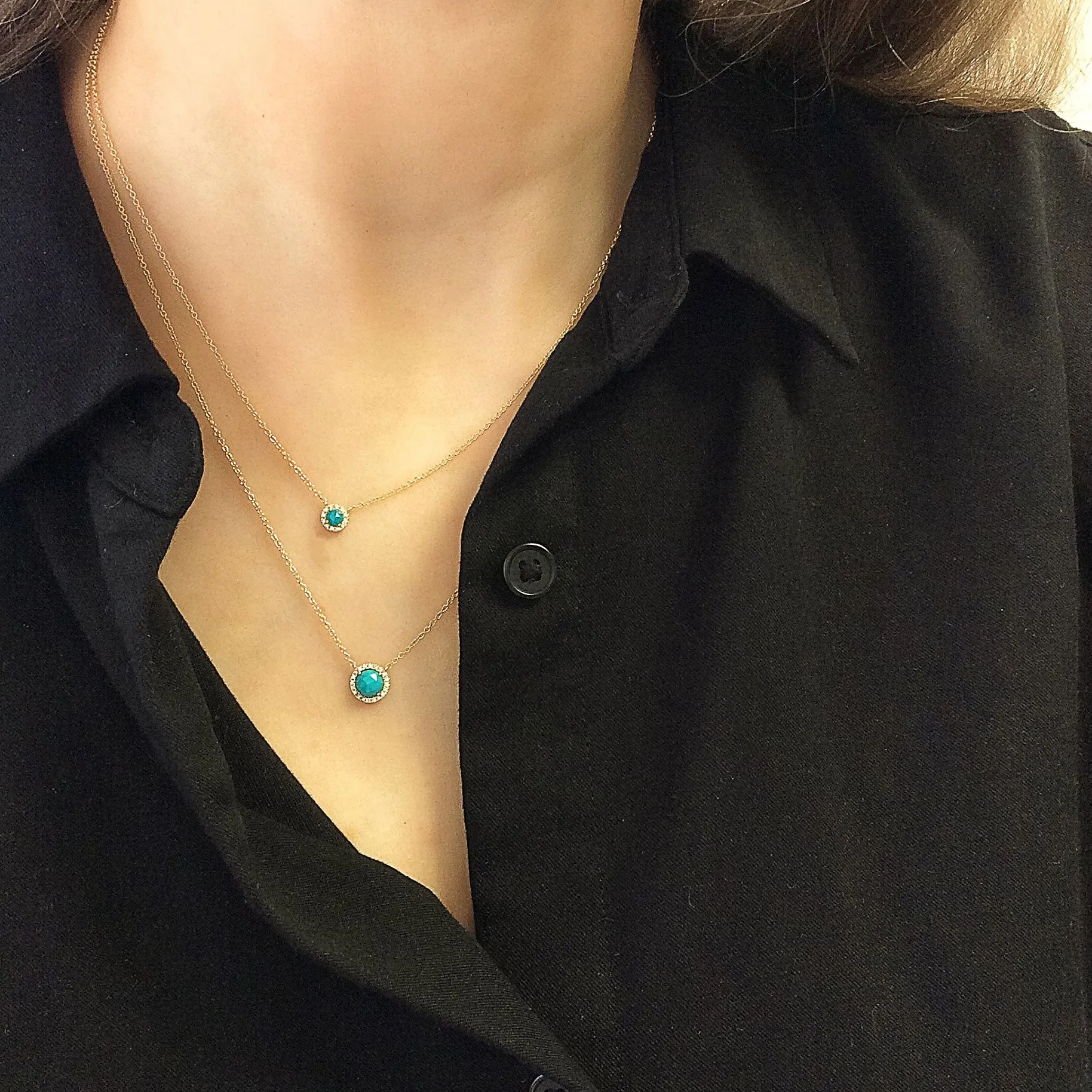 Rosie 5.0mm Rainbow Moonstone & Diamond Necklace