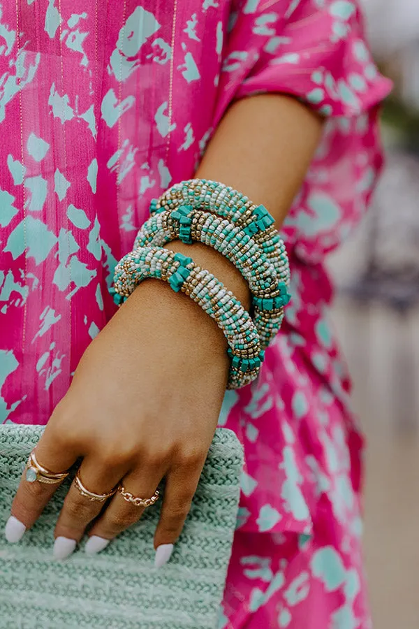 Seas The Moment Beaded Bracelet In Jade